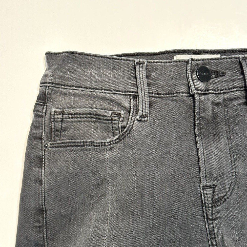 FRAME Denim Womens Size 23 Le Nouveau Straight Split Frey Hem Jeans Woodland - Picture 15 of 16